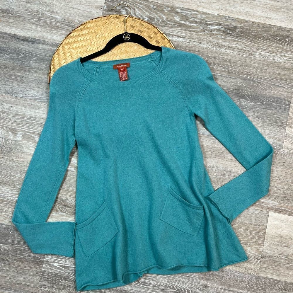 Sundance cashmere angora‎ blend blue sweater